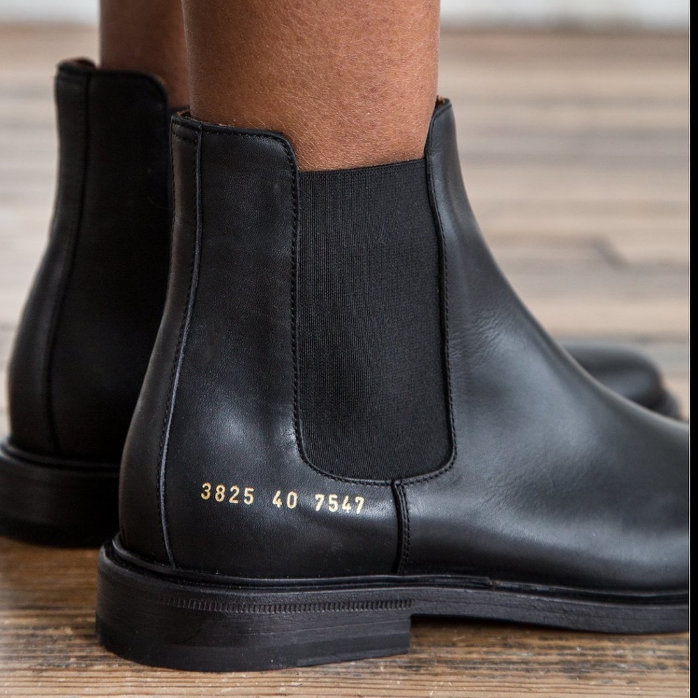 NIB Woman by Common Projects Black Chelsea Boots